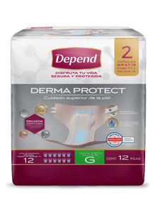 Depend PAÑAL PARA ADULTO Caja Pañal Depend® Derma Protect Grande 6 Paquetes